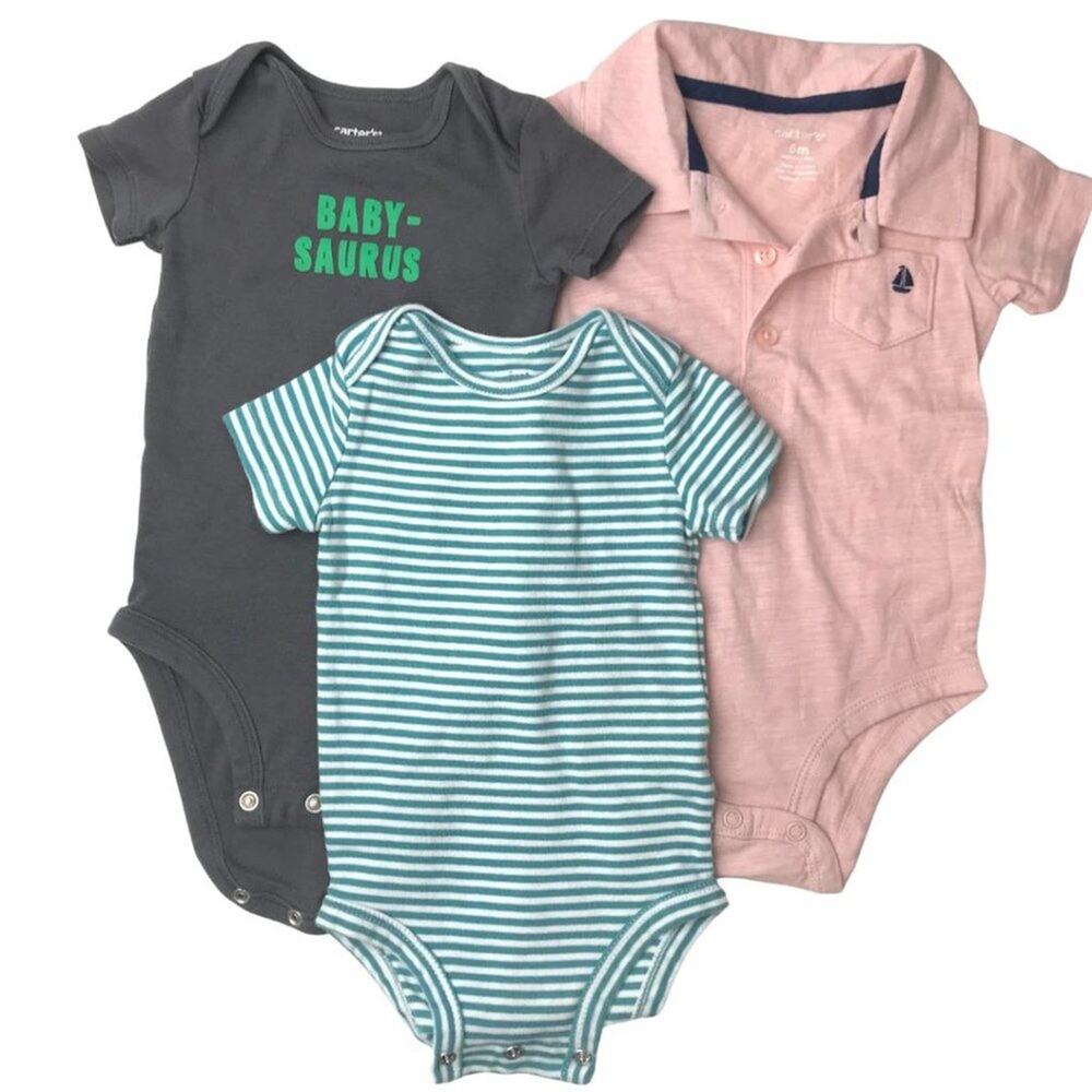 Carter's Set of 3 Short Sleeve Onesies. Size 6M
